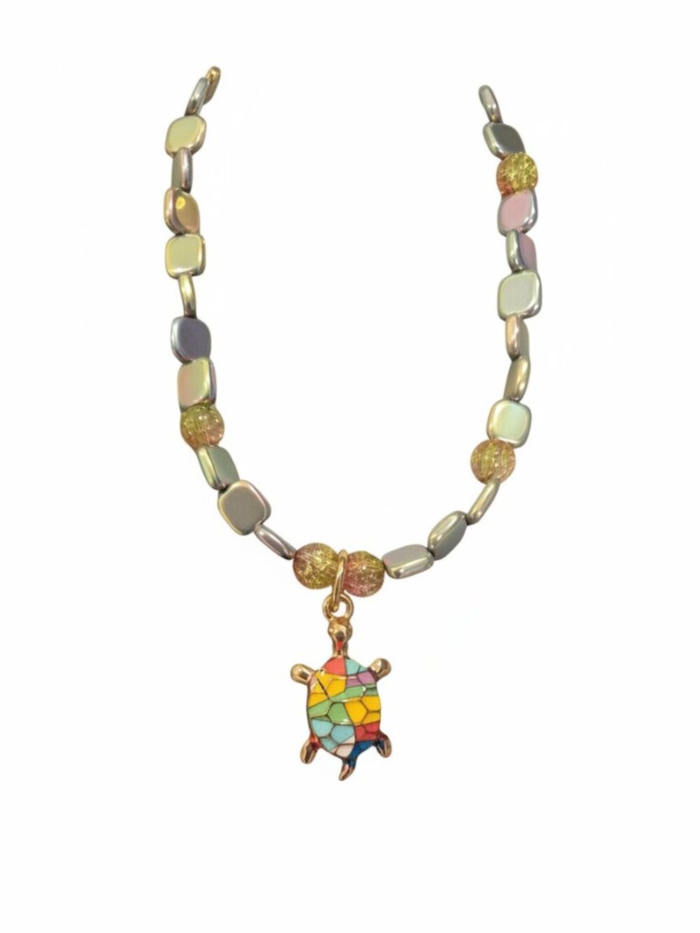 Turtle beaded Necklace~ 19 inches